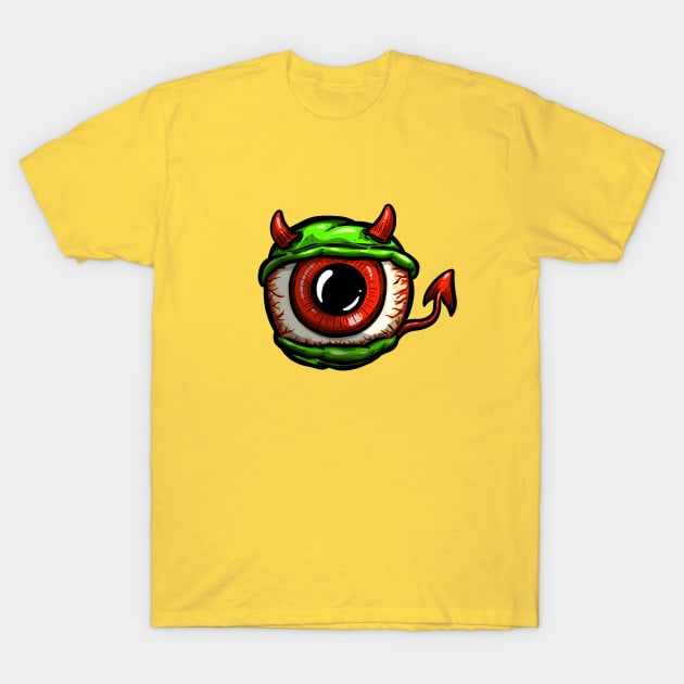 Eyeball Devil Rockabilly Tattoo Cartoon Style Eye T-Shirt by Squeeb Creative